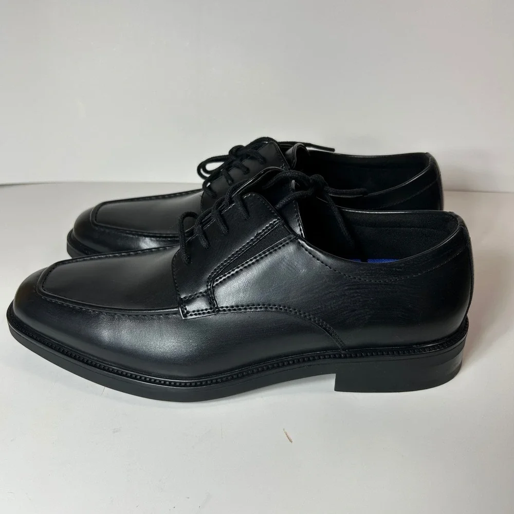 Kenneth Cole Reaction Mens Mike Black Square Toe Lace Up Dress Shoes 8M